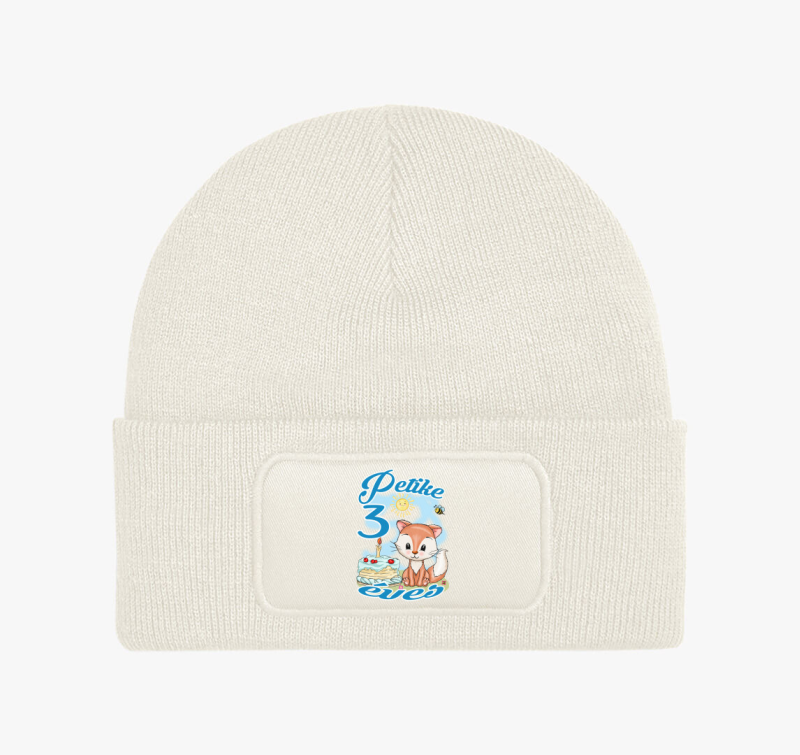 Róka tortával fiús szülinapi gyerek téli sapka
