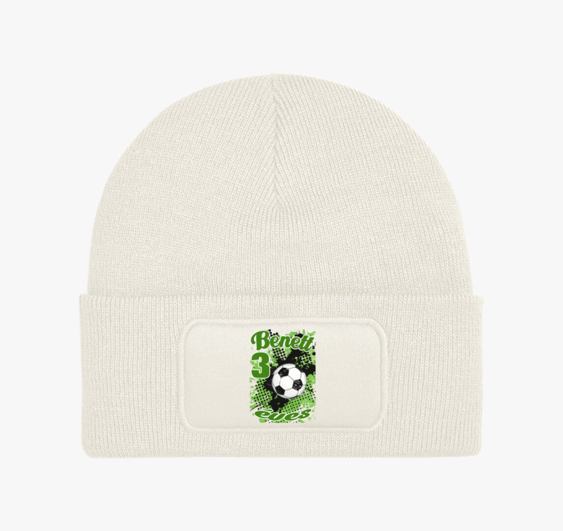 Focilabda zöld fehér szülinapi gyerek téli sapka