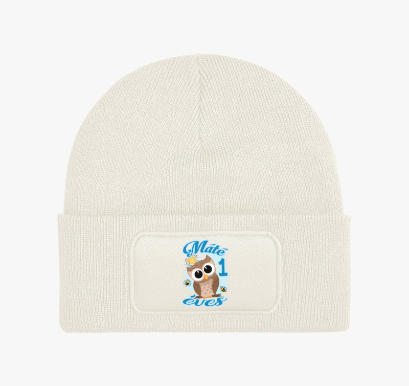 Bagoly ágon fiús szülinapi gyerek téli sapka