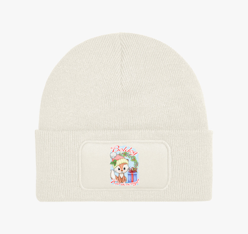 Boldog karácsonyt róka téli sapka