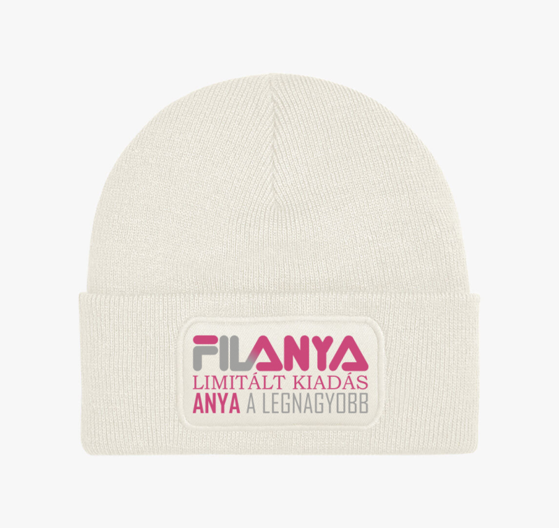 Anya fila feliratos téli sapka