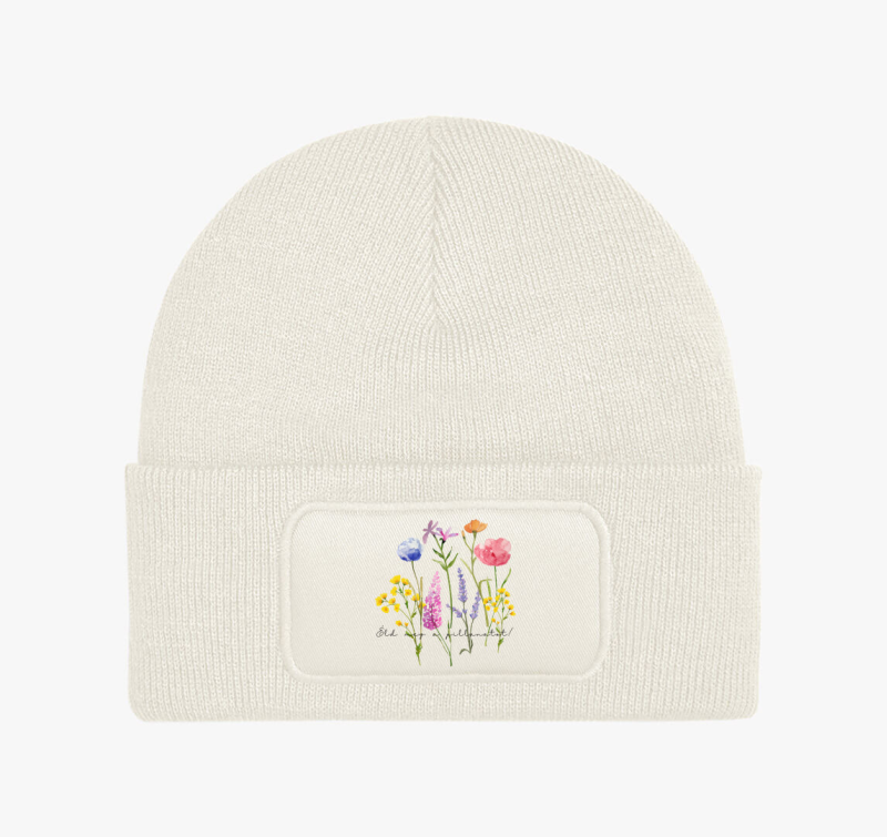 Virágos, motivációs téli sapka, éld meg a pillanatot! 