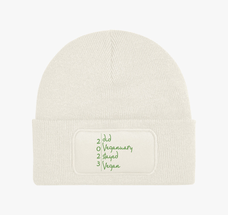 Did Veganuary 2023 (dőlt zöld betűs) téli sapka