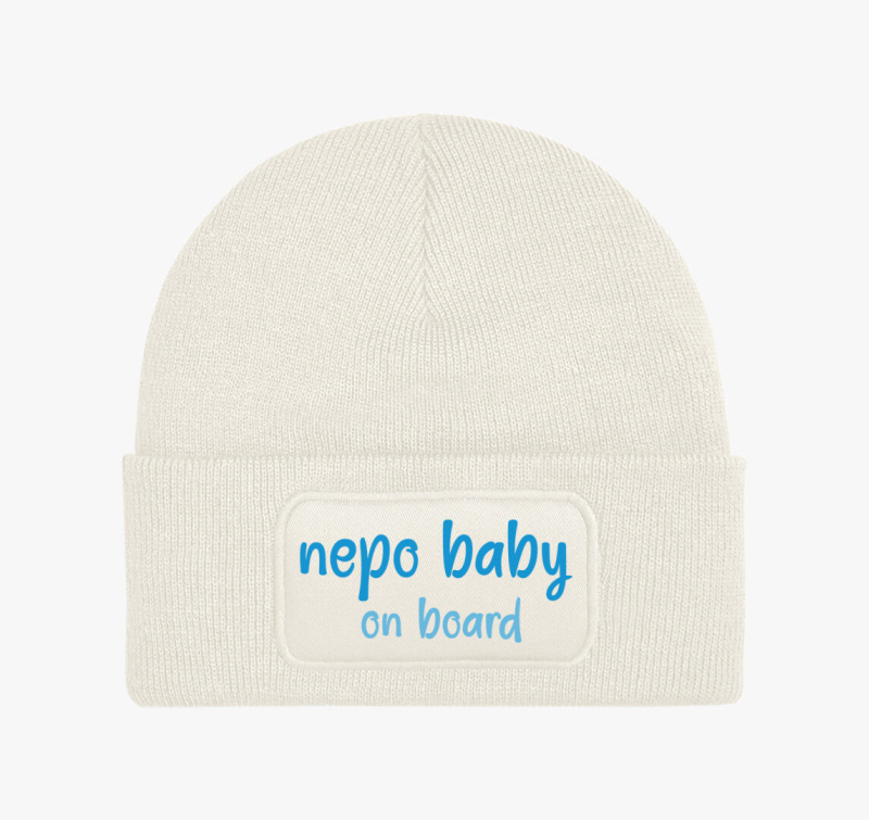 Nepo baby on board (kék) feliratos téli sapka