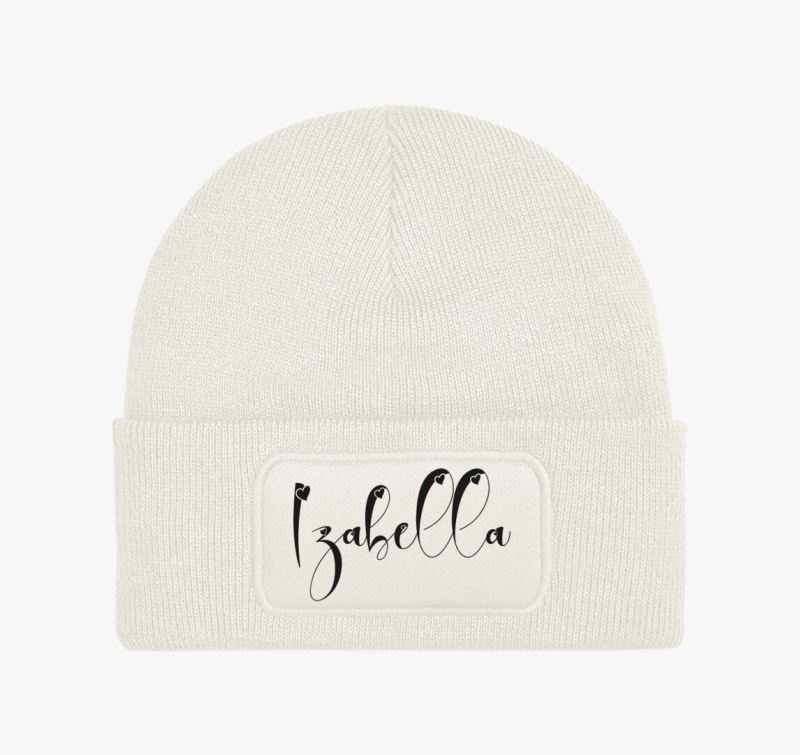 Szivecskés betűk NÉV téli sapka