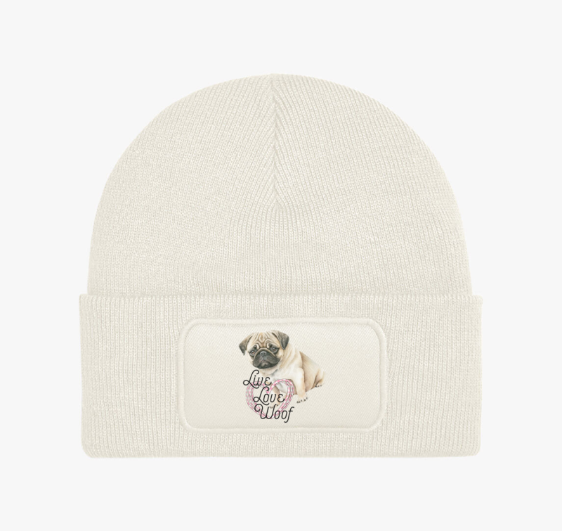 Mopsz szivecskés téli sapka