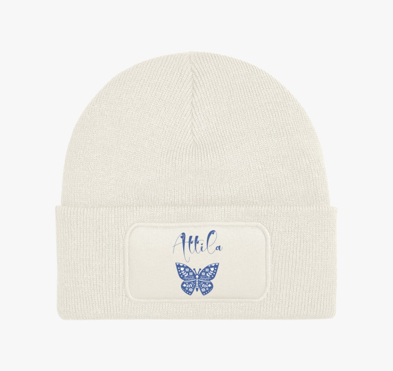 Kék folklór lepkés névvel téli sapka