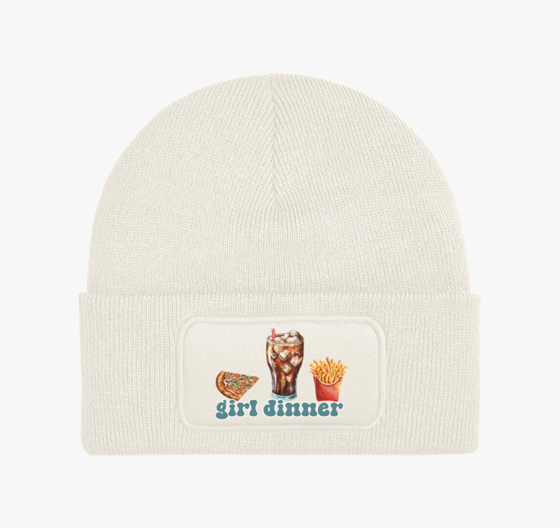 Girl dinner fastfood téli sapka