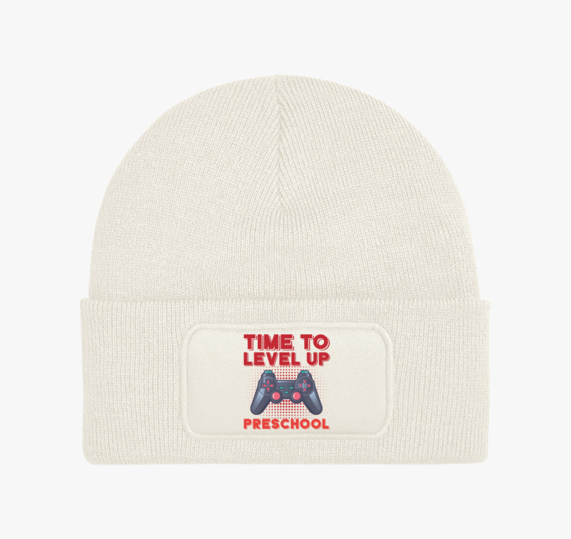 Preschool piros feliratos téli sapka