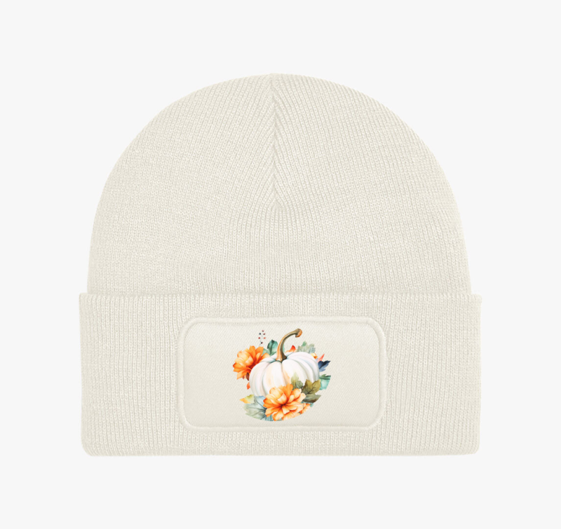 Floral white pumpkin téli sapka