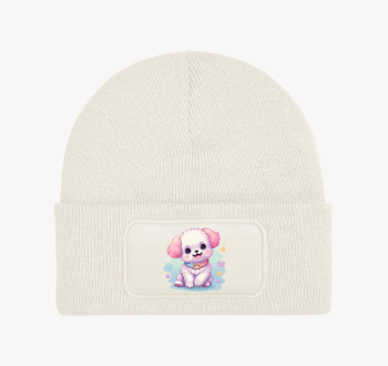 Kis fehér kutyus tél