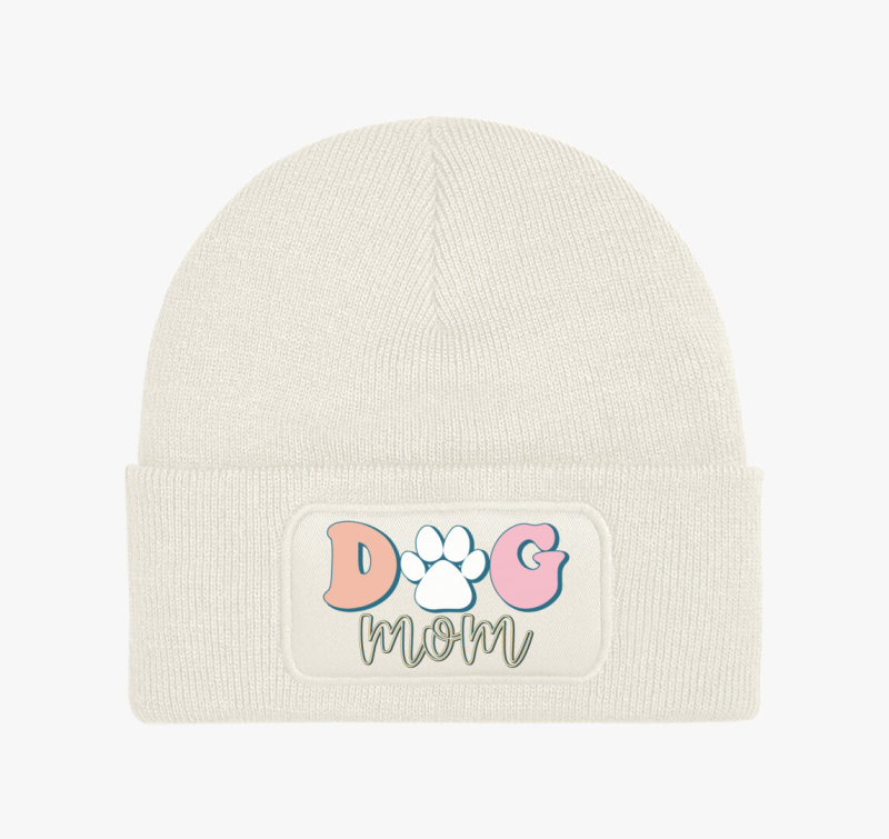 Dog Mom pasztell téli sapka