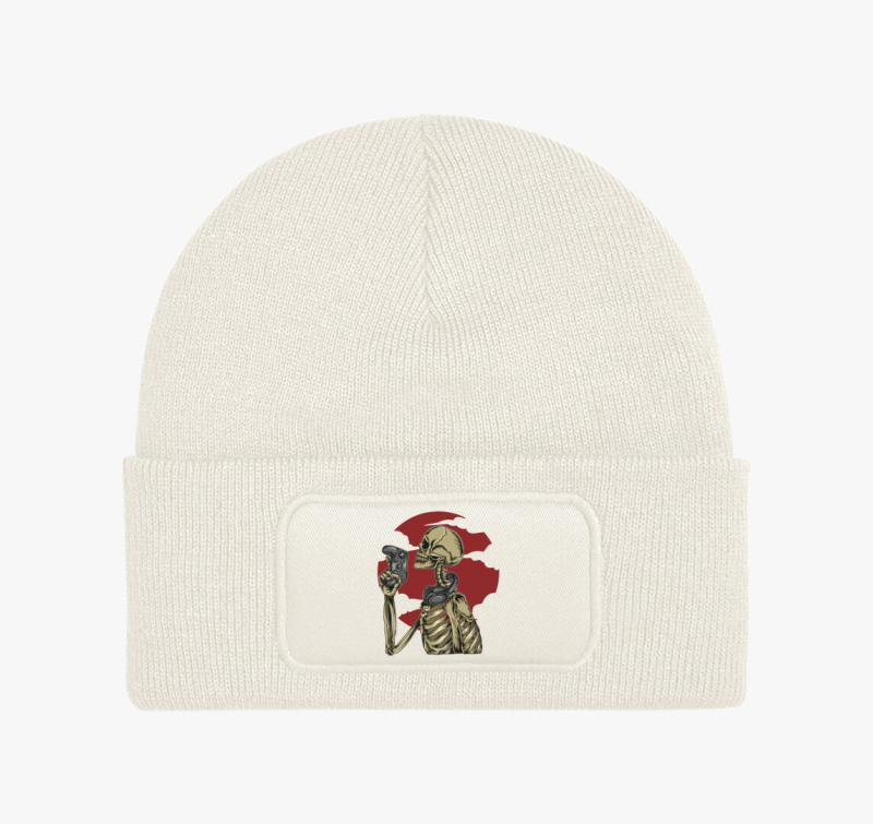 Videojátékozó csontvázas téli sapka