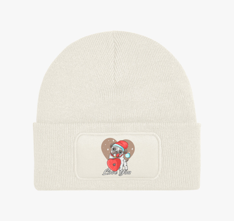 Karácsonyi Mopszos téli sapka