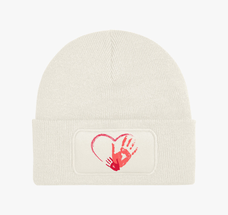 Kézlenyomatos kismama téli sapka