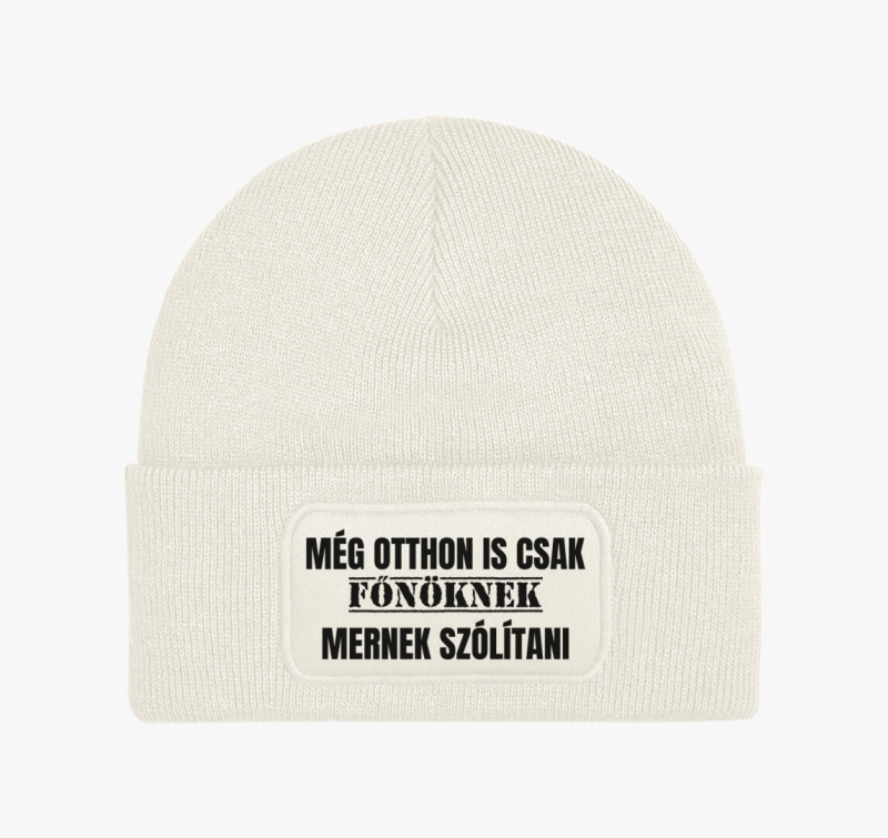 Még otthon is csak főnöknek mernek szólítani téli sapka