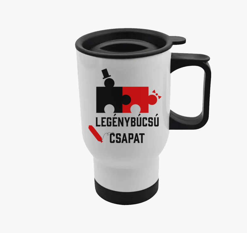 Legénybúcsú csapat vicces puzzle termosz