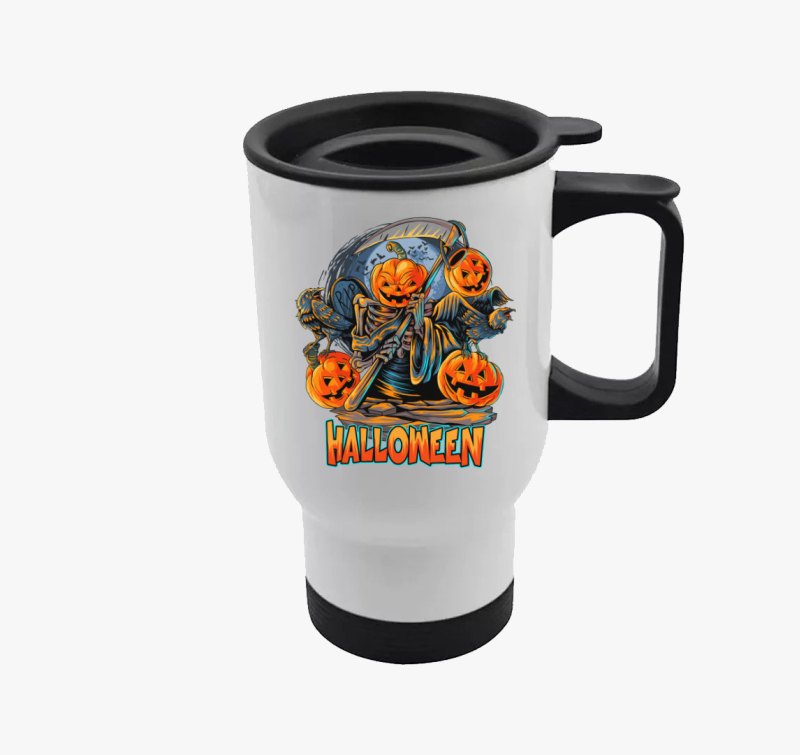 Halloweeni kaszás tök termosz