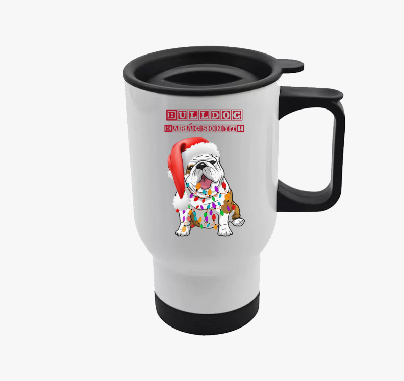 Bulldog Karácsonyt termosz