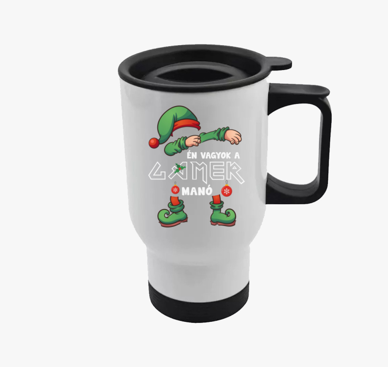 Én vagyok a gamer manó karácsonyi termosz
