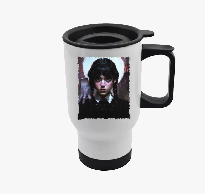 Wednesday és Izé festmény termosz