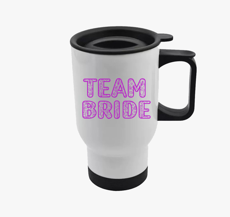 TEAM Bride virágos pink termosz