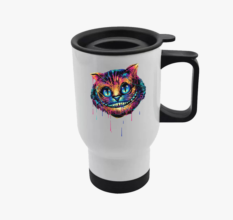 Colorful cat face termosz