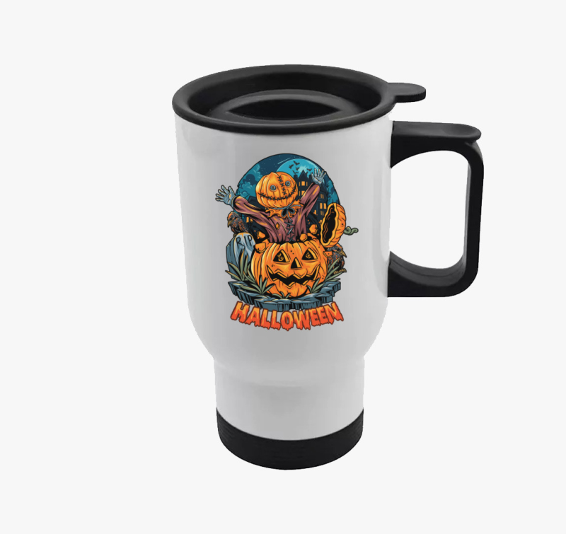 Tökfej halloweeni termosz