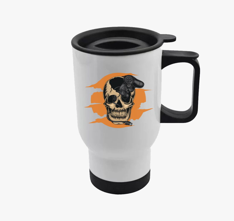 Videojátékozó koponyás termosz