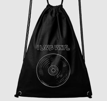 I Love Vinyl feliratos tornazsák