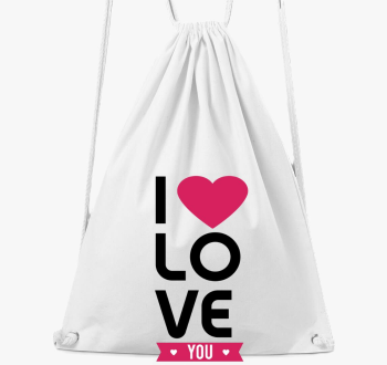 ILoveYou felirat tornazsák