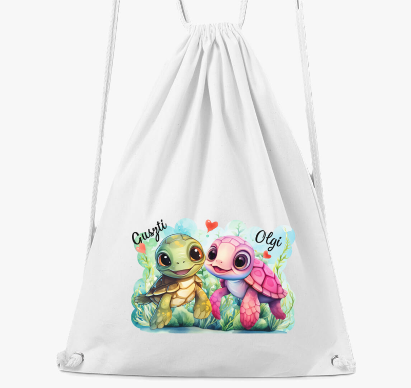 Összebújós szerelmes teknősök tornazsák