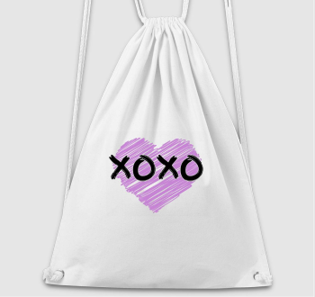 XOXO feliratos, lila mintás tornazsák