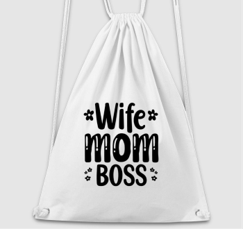 Wife Mom Boss virágos tornazsák
