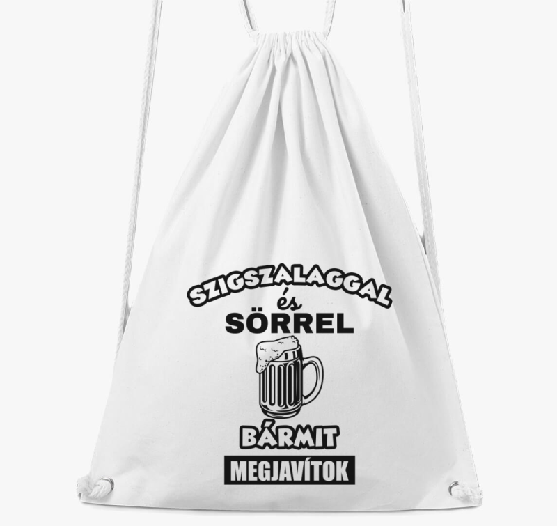 Szigszalaggal és sörrel bármit megjavítok tornazsák