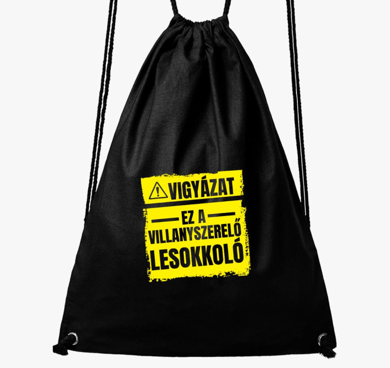 Vigyázat ez a villanyszerelő lesokkoló tornazsák