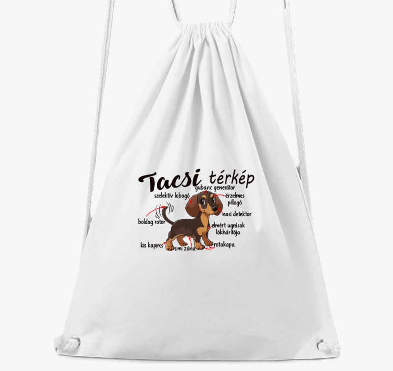 Tacsi részei, tacsi térkép tornazsák