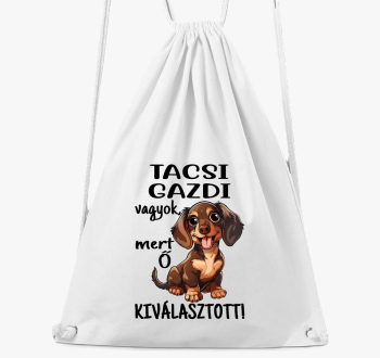 Tacsi gazdi vagyok mert kiválasztott barna kutyus tornazsák
