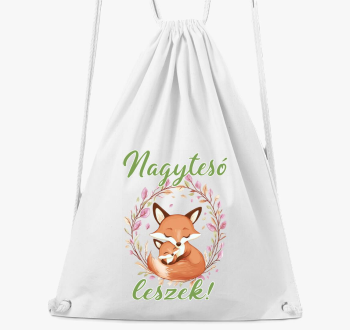 Nagytesó leszek, kisrókák zöld felirat tornazsák