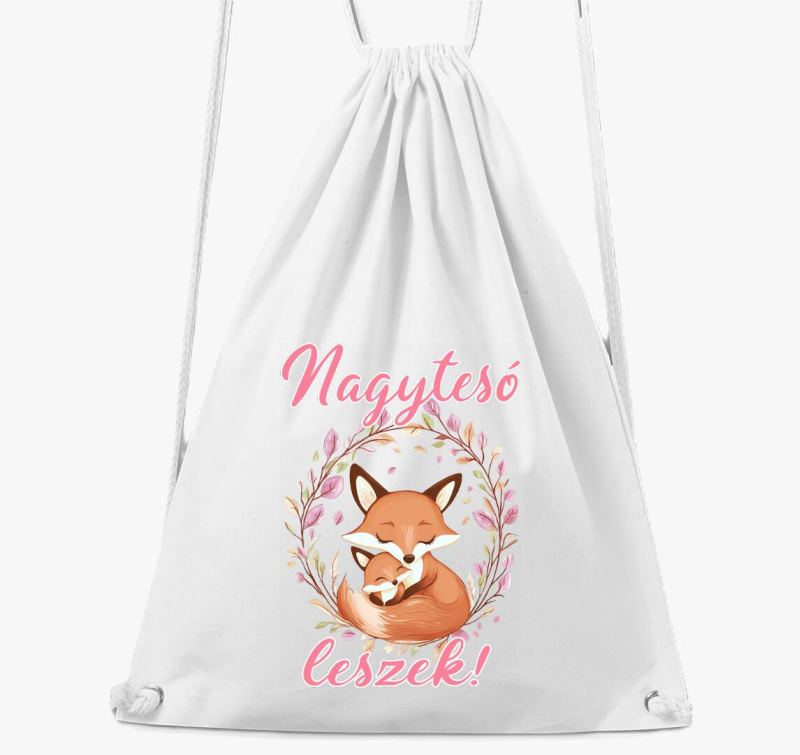 Nagytesó leszek, kisrókák rózsaszín felirat tornazsák