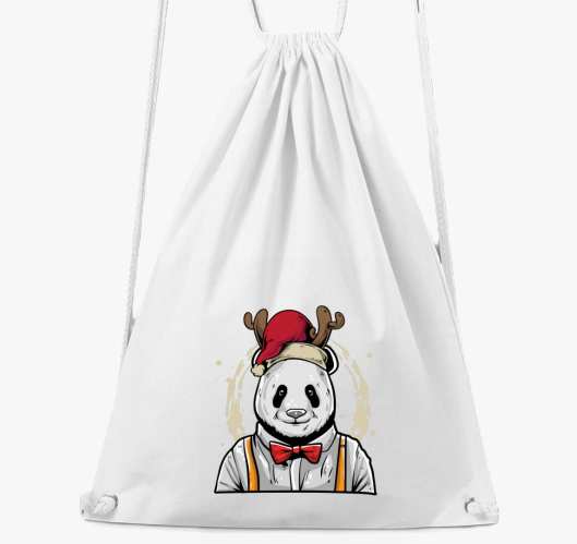 Karácsonyi Panda tornazsák