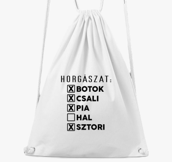 Horgász lista tornazsák