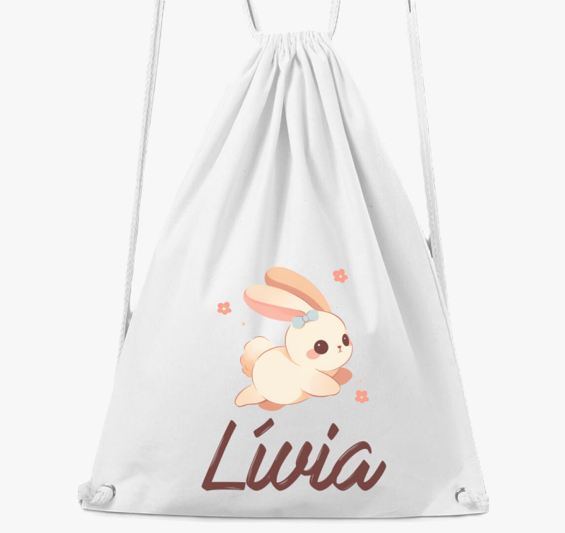 Cuki nyuszis tornazsák - választható névvel