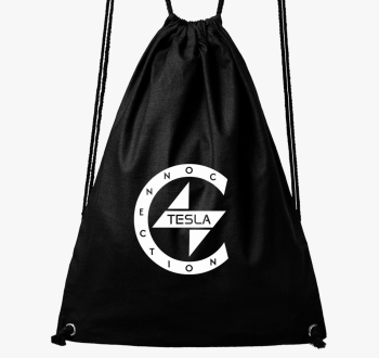 TeslaConnection Fehér logós tornazsák