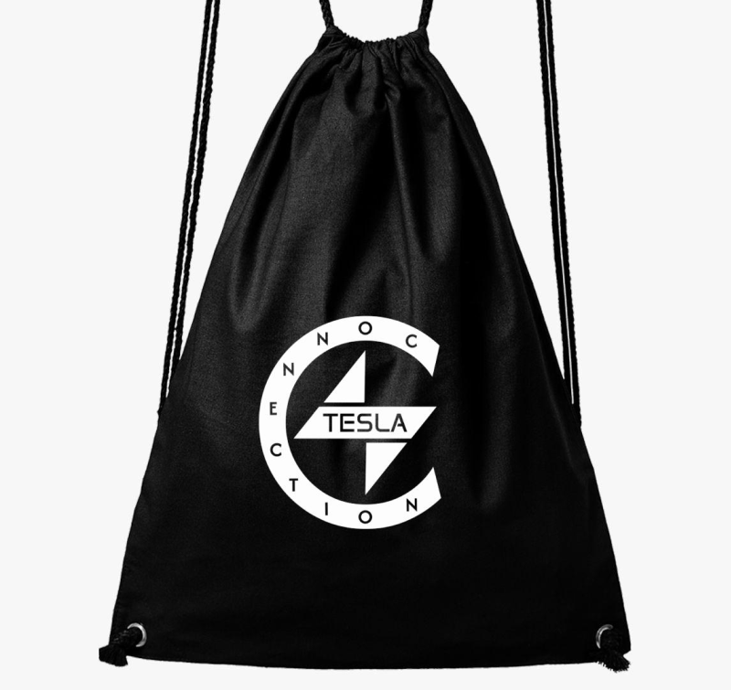 TeslaConnection Fehér logós tornazsák