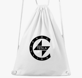 TeslaConnection fekete logós tornazsák