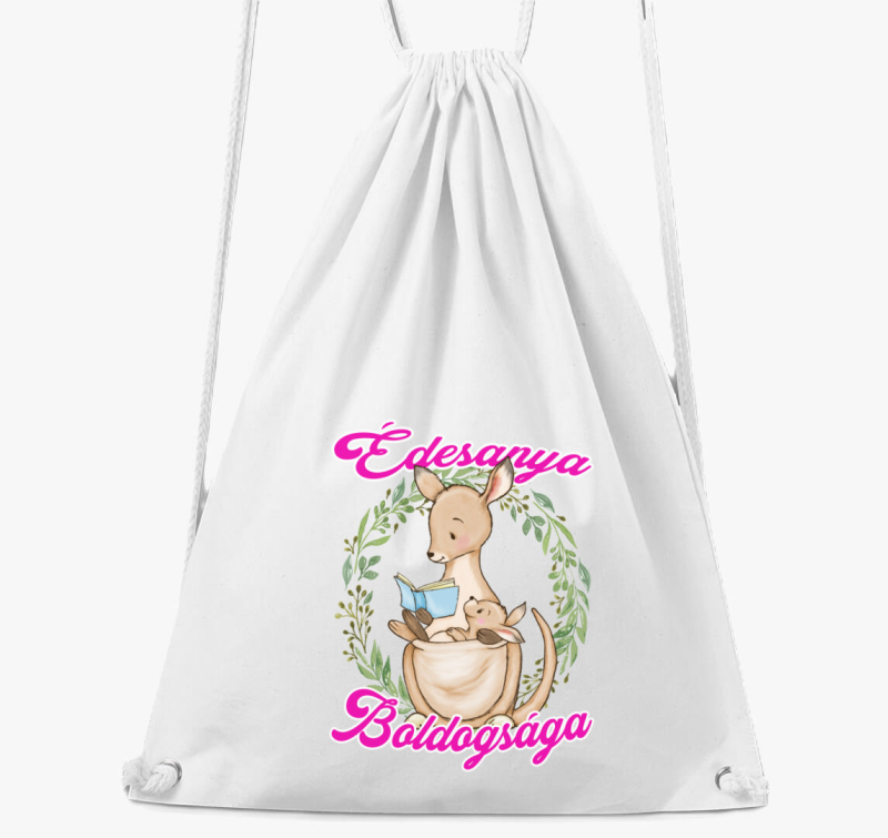 Édesanya boldogsága kenguru lányos tornazsák