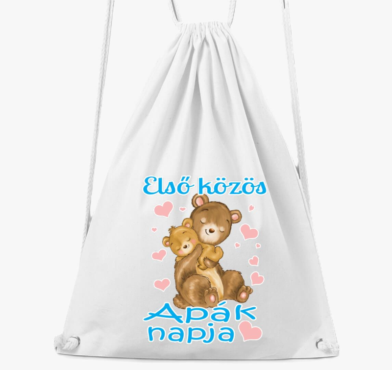 Első közös Apák napja maci fiús tornazsák