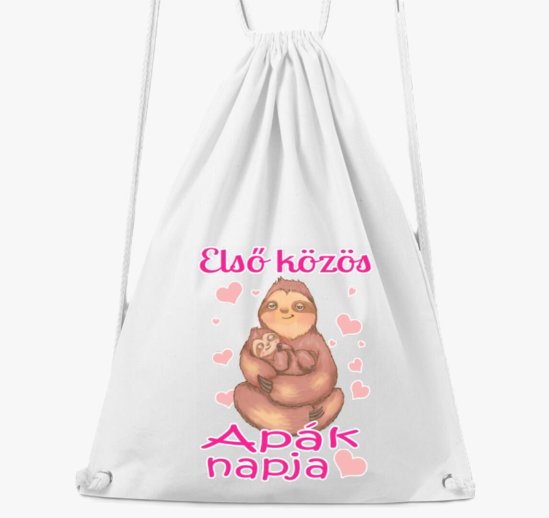 Első közös Apák napja lajhár lányos tornazsák