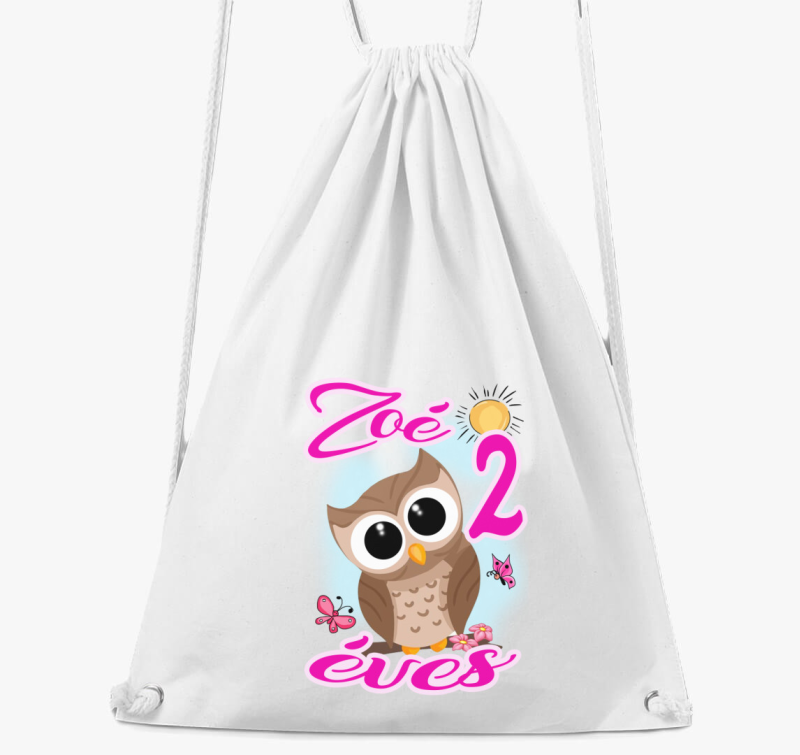 Bagoly ágon lányos szülinapi gyerek tornazsák